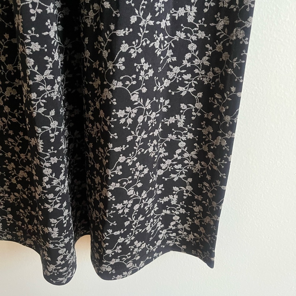 Vintage 90s/2000s GAP Flora Maxi Dress Sleeveless V-Neck Black/Gray Y2K Sz L - Picture 6 of 9
